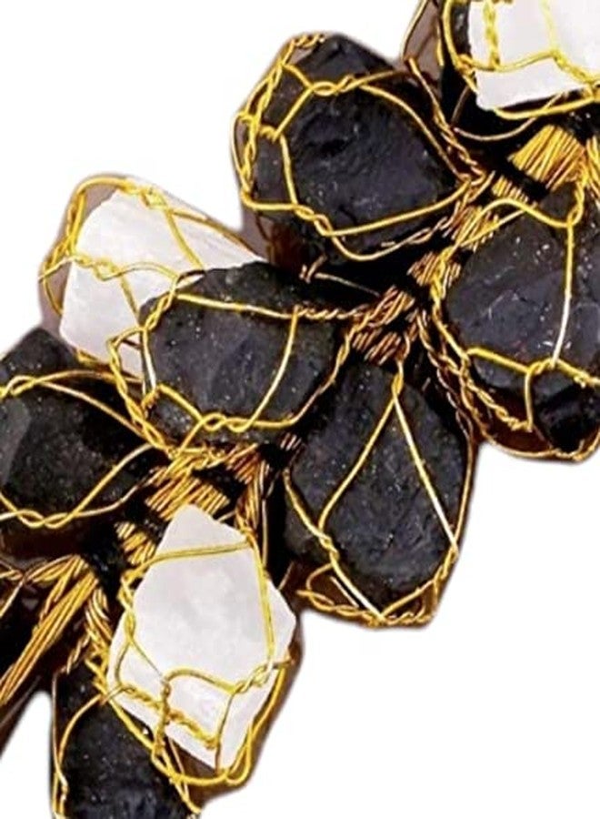 GEMTUB Natural Black Tourmaline & Selenite Hanging Ornament for Protection from Negative Energy & Evil Eye - Image 3